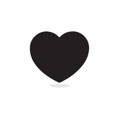 Black heart on white background. Vector illustration eps 10
