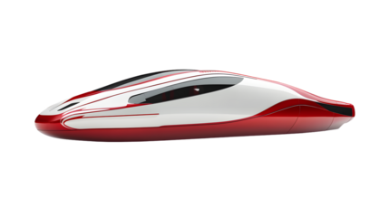 Sleek Modern High-Speed Train in Vibrant Red and White Livery - Transportation Concept