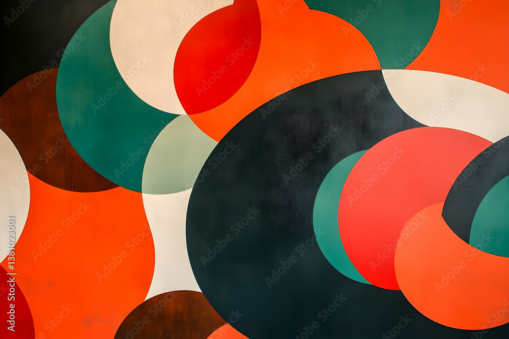 Poster colorful overlapping circles creating an abstract and vibrant geometric composition