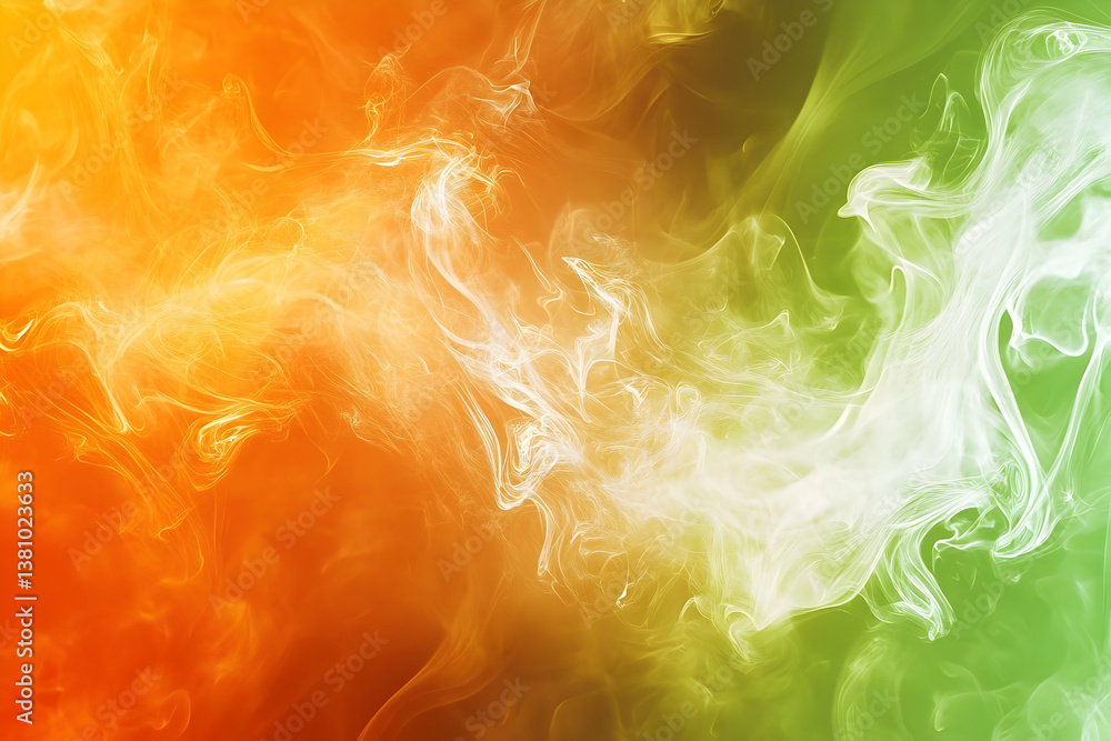 Poster abstract image featuring a blend of vibrant colors and wispy forms