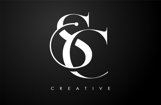 SC Serif letter Logo Design. Elegant sc vector alphabet letters concept symbol.