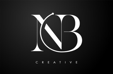 NB Serif letter Logo Design. Elegant nb vector alphabet letters concept symbol.