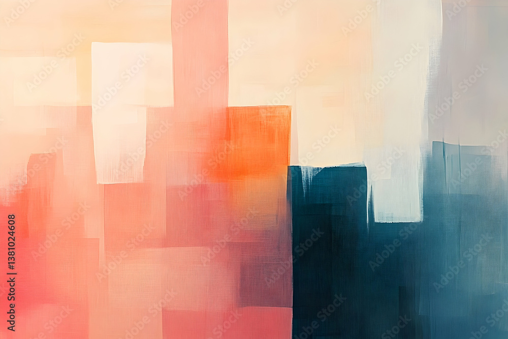 Aufkleber abstract painted artwork featuring various rectangular shapes and different colors