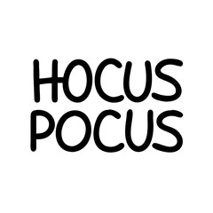 Hocus Pocus Halloween Icon in Black on Transparent Background  