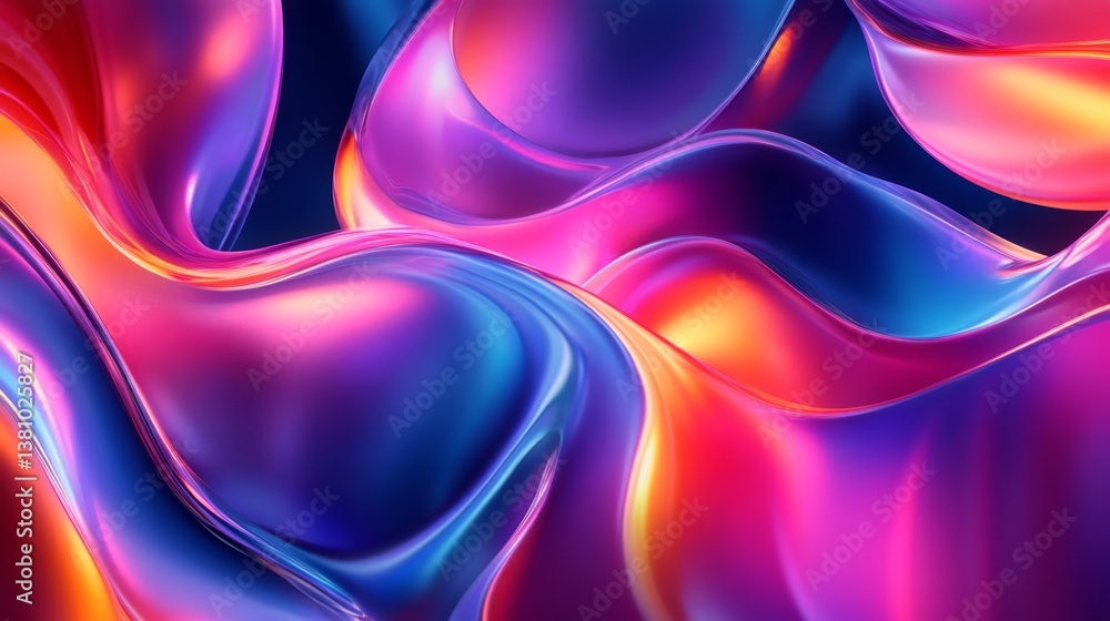 Poster dynamic abstract swirls digital art colorful patterns vibrant design close-up artistic visualization