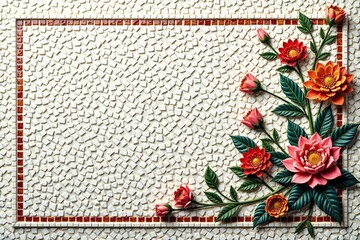 Intricate Roman mosaic on pure white background, visual, pattern