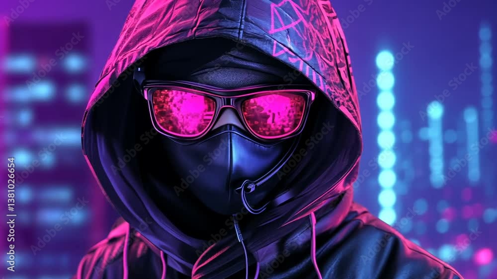Poster phishing hacker using mobile device for cyber scams at night generative ai