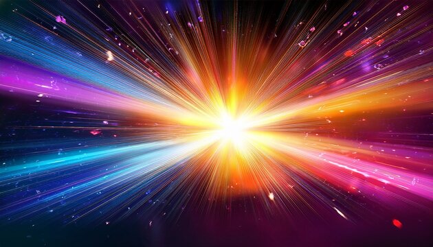 explotion of glowing star dynamic colorful background image glow lights wallpaper vibrant template for your design