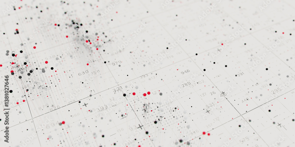 Poster Abstract data clusters visualization. AI technology neural patterns. Digital information presentation, futuristic graph. 