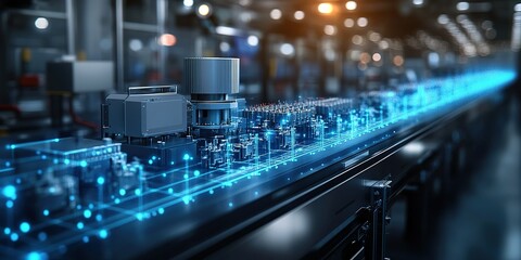 Industry automation technology used in modern manufacturing processes for improved efficiency and precision