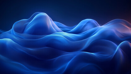 Blue background with a smooth glowing light curved lines.