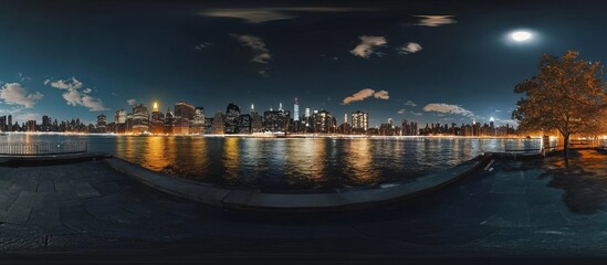 Nighttime Panorama of the NYC Skyline