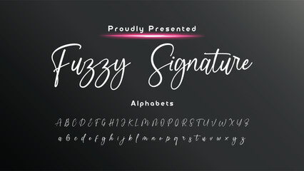 Hand drawn calligraphic vector monoline font. Distress signature letters. Modern script calligraphy type. ABC typography latin signature alphabet.