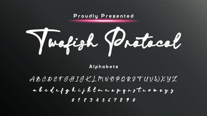 Hand drawn calligraphic vector monoline font. Distress signature letters. Modern script calligraphy type. ABC typography latin signature alphabet.