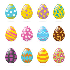 set of easter eggs in different styles