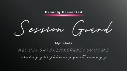 Hand drawn calligraphic vector monoline font. Distress signature letters. Modern script calligraphy type. ABC typography latin signature alphabet.