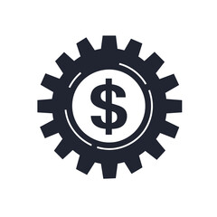 Dark Gray Gear with Dollar Sign Icon