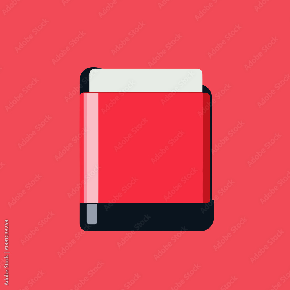 Poster red rectangular book icon on red background