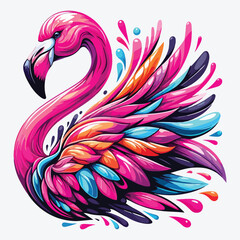 Pink flamingo. stock illustration
