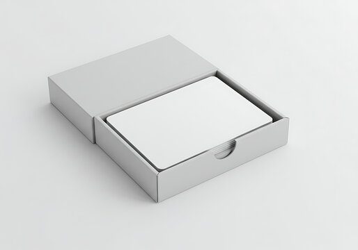 White business cards mockup in box branding identity stationery template presentation design
