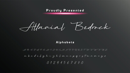 Hand drawn calligraphic vector monoline font. Distress signature letters. Modern script calligraphy type. ABC typography latin signature alphabet.