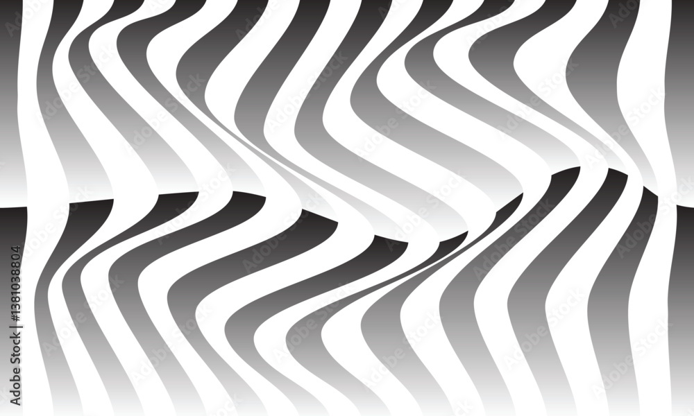 Aufkleber abstract geometric gradient wave line pattern can be used background, banner, poster.