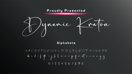 Hand drawn calligraphic vector monoline font. Distress signature letters. Modern script calligraphy type. ABC typography latin signature alphabet.