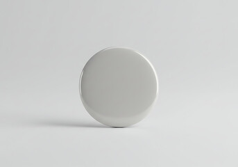 White button badge mockup blank template isolated on white background for branding presentation design