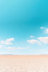 Fototapeta premium vast clear blue sky stretching endlessly above calm empty desert landscape symbolizing space and limitlessness