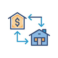 Fototapeta premium Real Estate Transaction Icon for Financial Management