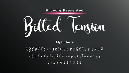 Hand drawn calligraphic vector monoline font. Distress signature letters. Modern script calligraphy type. ABC typography latin signature alphabet.