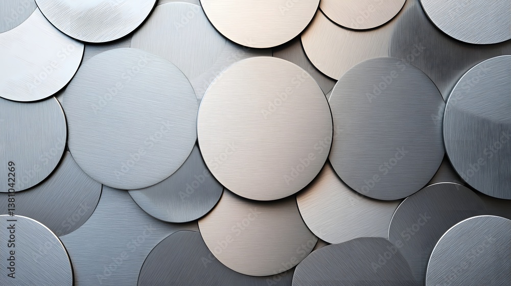 Poster subtle metallic silver gradient with soft circular overlays, modern minimalism abstract background