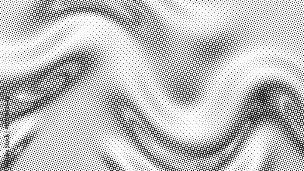 Poster chrome pattern with wavy dotted halftone texture on a white background. abstract polka design. metal