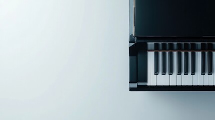 Obraz premium grand piano showcased on minimalist white background exudes elegance and musicality