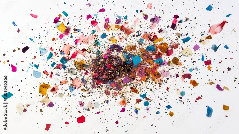 Aufkleber vibrant color explosion studio setting abstract art creative environment close-up view visual impact