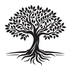 Obraz premium Tree icon Silhouettes Vector illustration design.