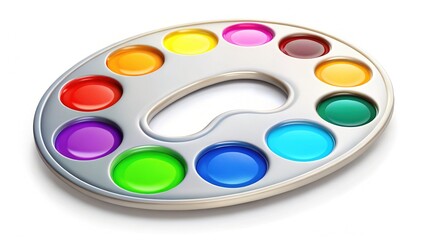 Simple Paint Palette Clipart for Design