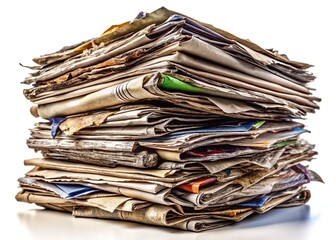 Stack of Newspapers, News Pile, Old Papers, Vintage Press