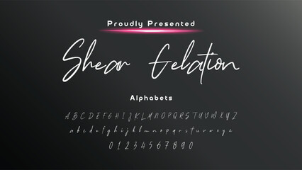 Hand drawn calligraphic vector monoline font. Distress signature letters. Modern script calligraphy type. ABC typography latin signature alphabet.