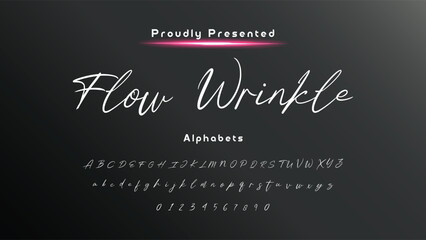 Hand drawn calligraphic vector monoline font. Distress signature letters. Modern script calligraphy type. ABC typography latin signature alphabet.