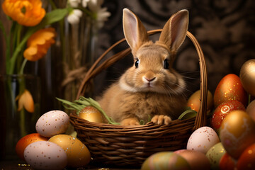 Happy Easter holiday celebration made with generative AI