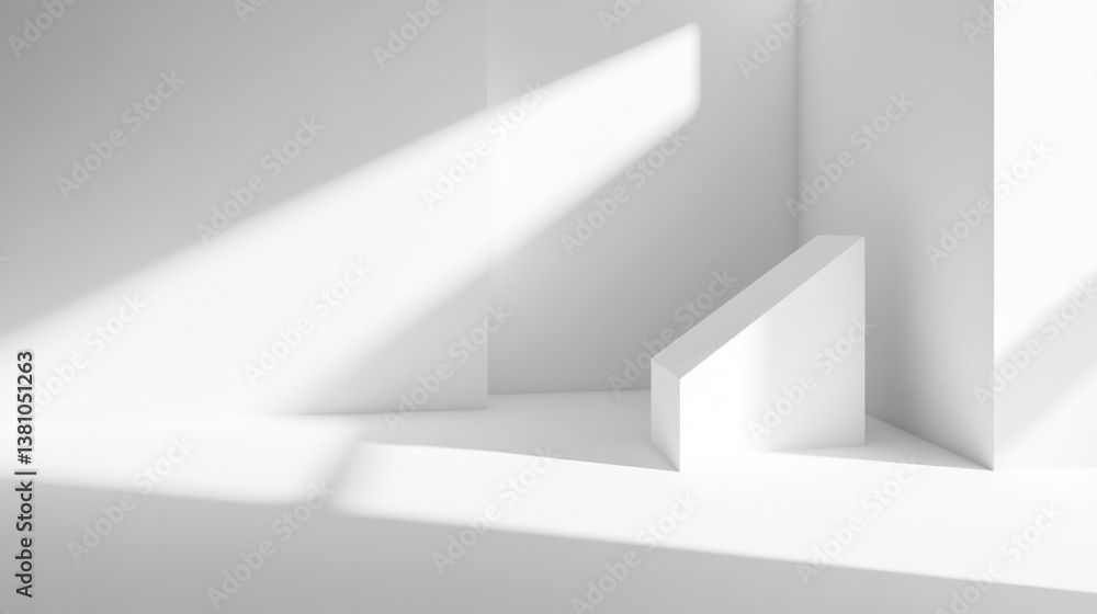 Poster creative light and shadow play in minimalist architecture modern studio digital art clean environmen