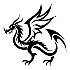 Majestic Dragon Silhouette Vector Art 