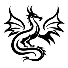 Majestic Dragon Silhouette Vector Art 