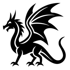 Fototapeta premium Majestic Dragon Silhouette Vector Art 