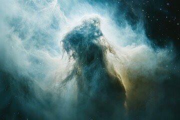A breathtaking cosmic landscape of swirling nebulae, gas, and dust, illuminated by distant stars.