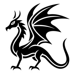 Fototapeta premium Majestic Dragon Silhouette Vector Art 