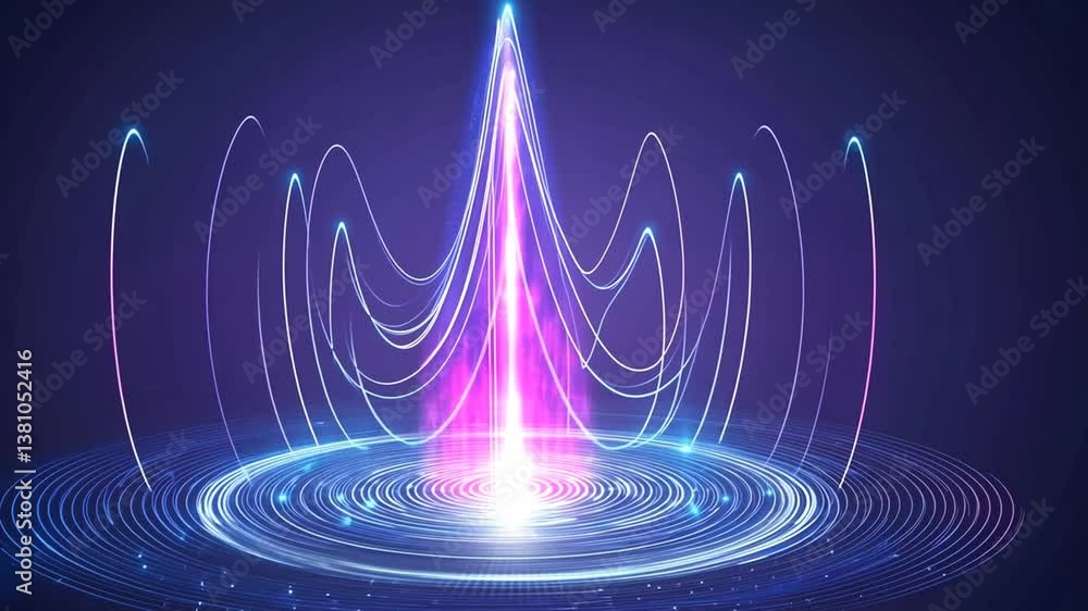 Poster futuristic quantum computer technology in data processing generative ai