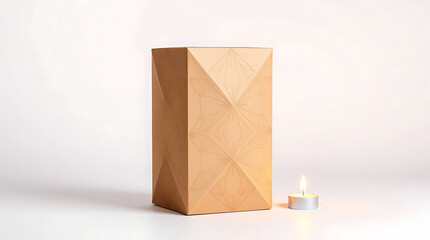 Blank brown tall cardboard box isolated on transparent background