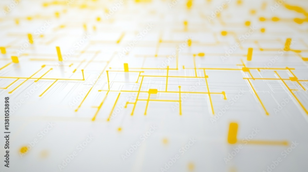 Poster dynamic circuit patterns in modern technology abstract visual art digital environment close-up view 